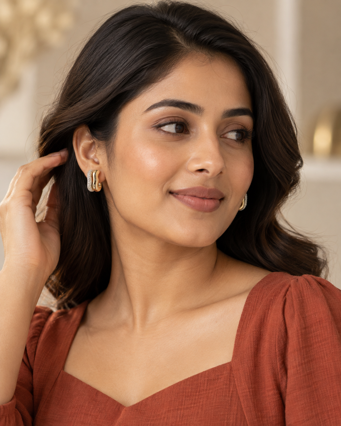 Tivana Earrings in Metal - Styled View