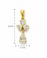 Lia Pendant in Gold Plated - Size Reference