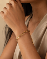Bold Route Bracelet in Gold Tone - Styled View