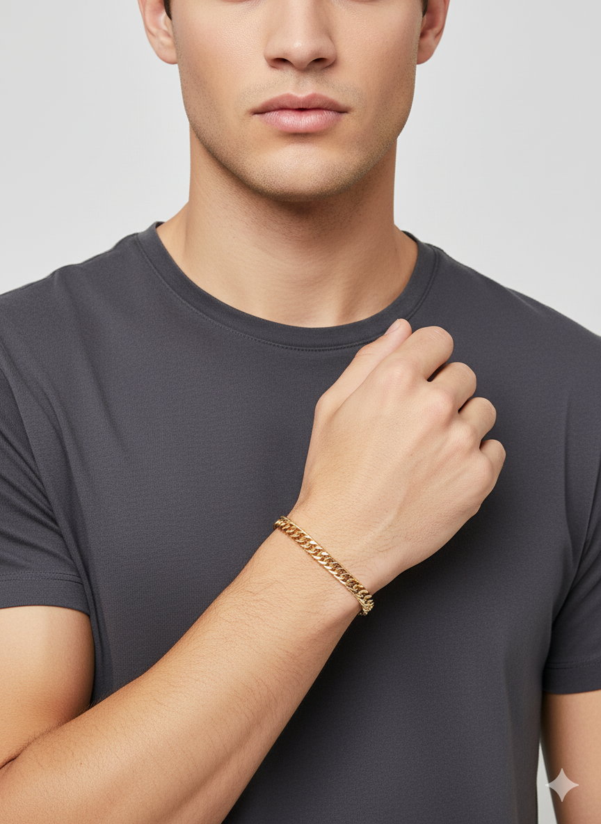 Men’s Gold-Tone Cuban Chain Bracelet