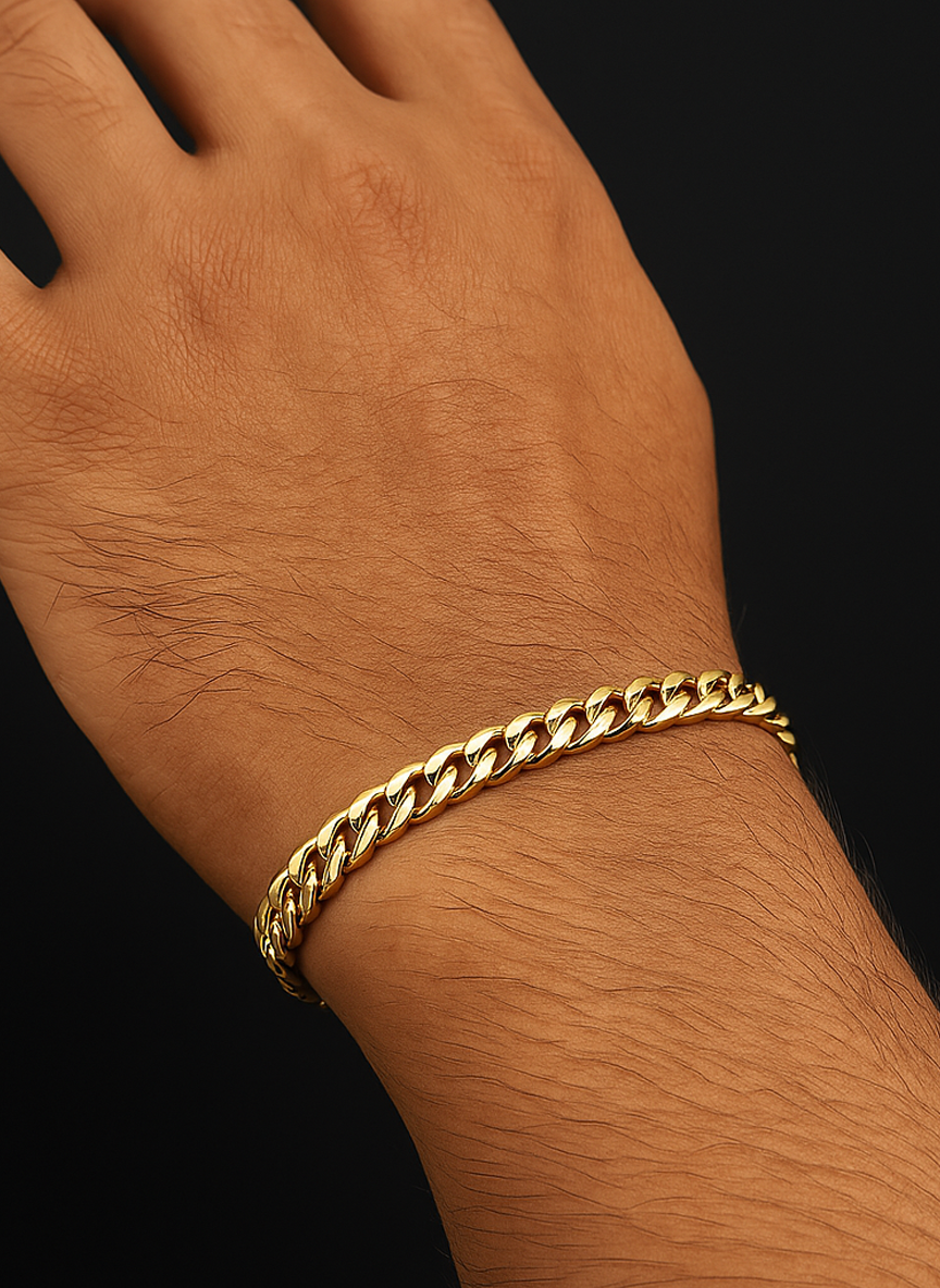 Men’s Gold-Tone Cuban Chain Bracelet