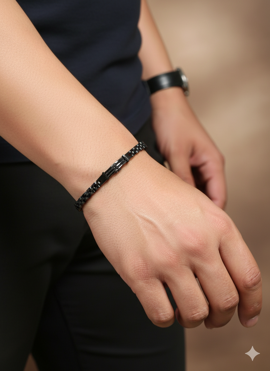 Men’s Black Link Chain Bracelet
