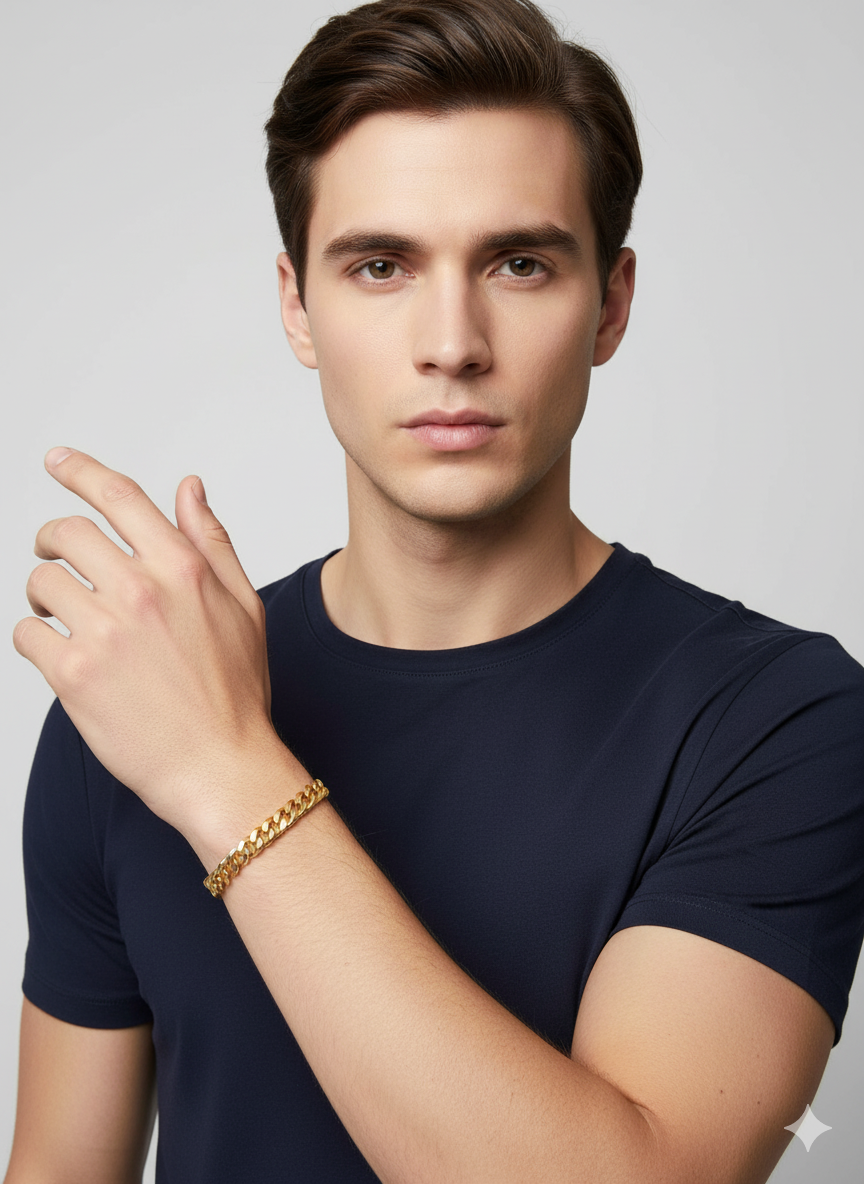 Men’s Gold Slim Cuban Link Bracelet