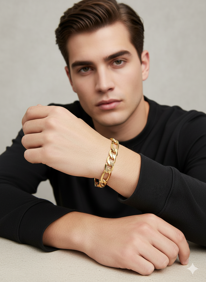 Men’s Gold Cuban Link Bracelet in Gold Plated