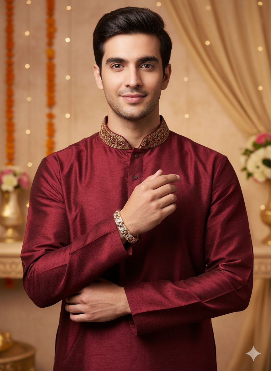 Gold Link Bracelet with Stone Accents