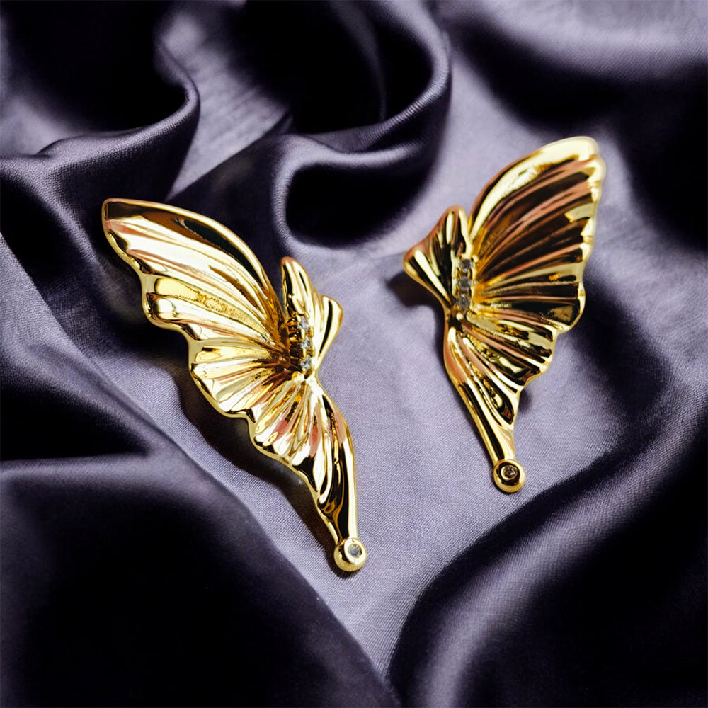 Classy 18k Gold Butterfly Earrings
