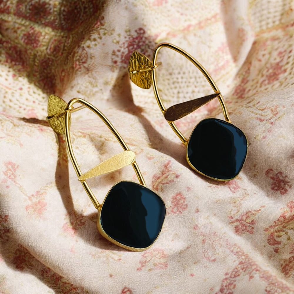 Gold and Black Fusion Classy Earrings