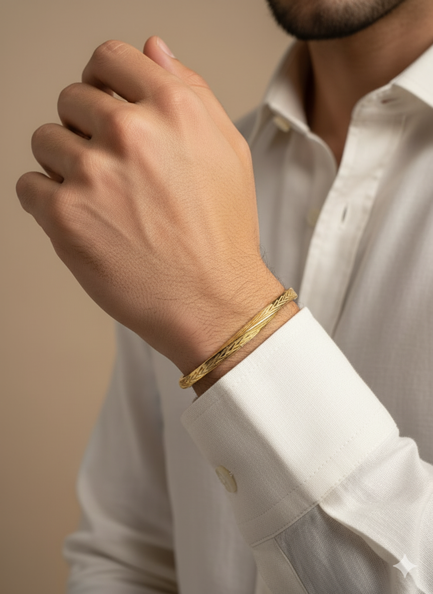 Textured Gold Men’s Bracelet