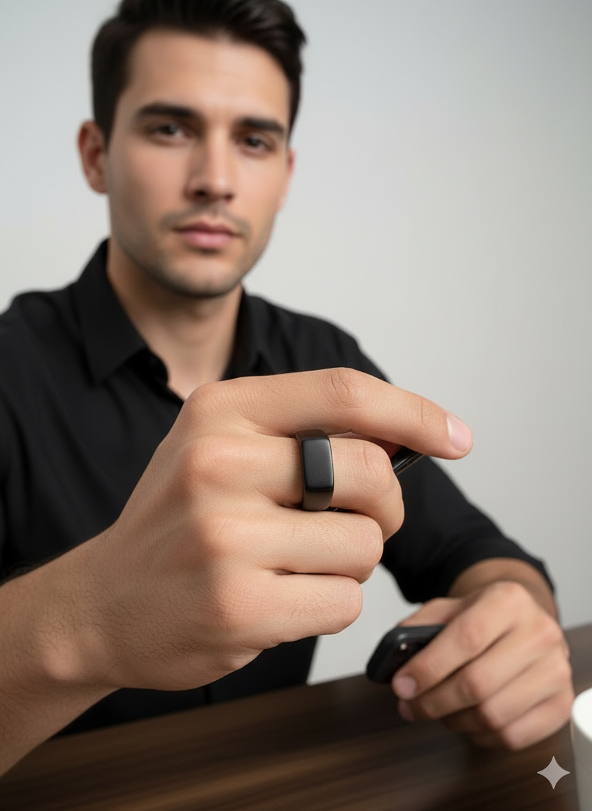 Men’s Matte Black Band Ring