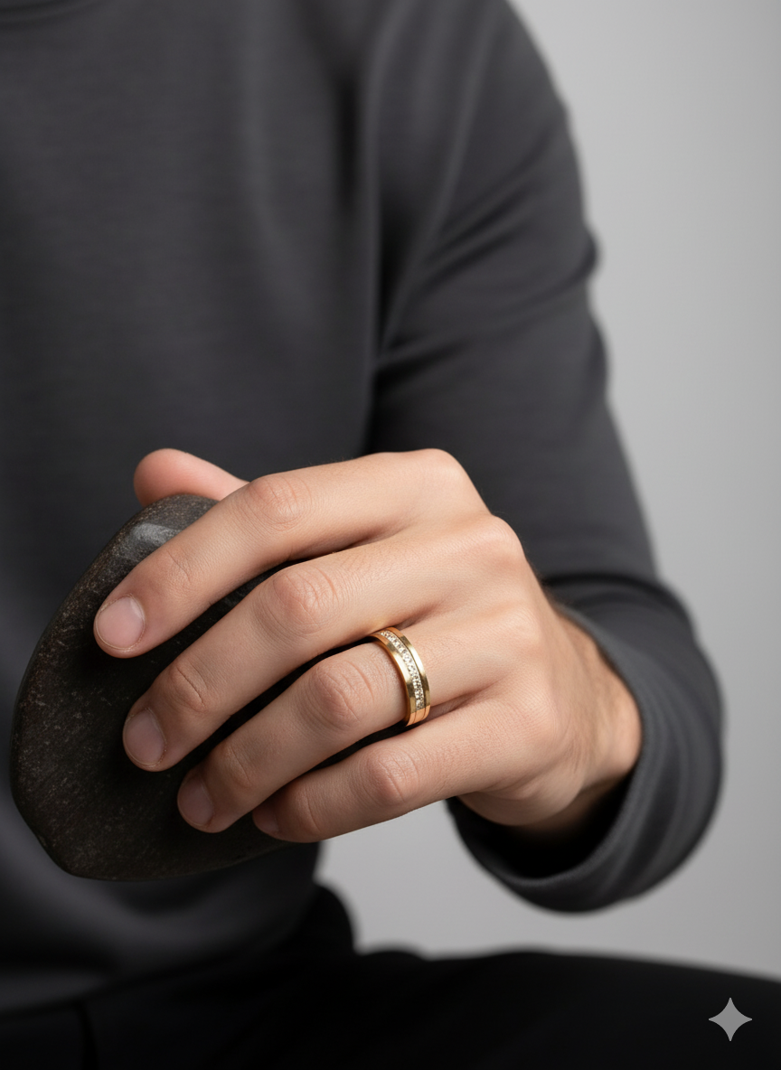 Men’s Gold Channel Diamond Ring