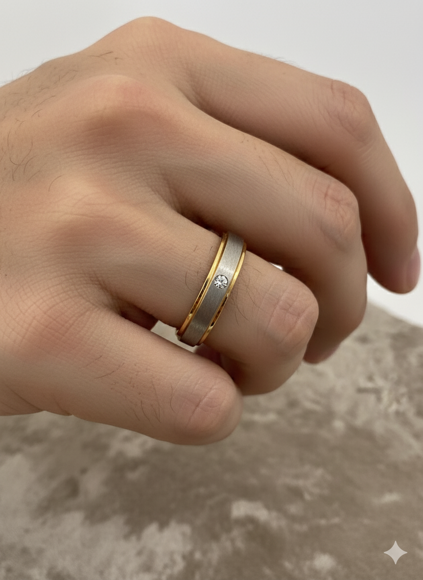 Men’s Dual-Tone Diamond Band Ring