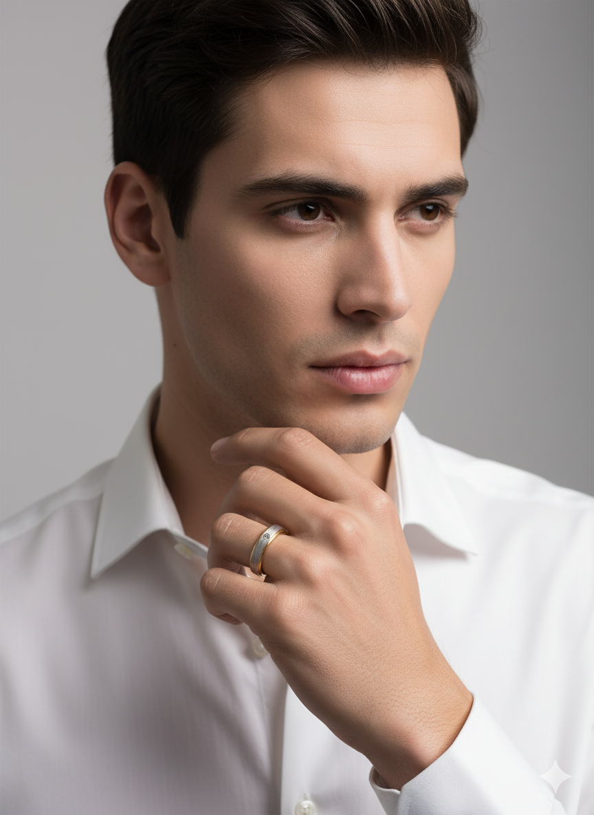 Men’s Dual-Tone Diamond Band Ring