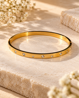 Crystal Rivet Bracelet in Gold Tone