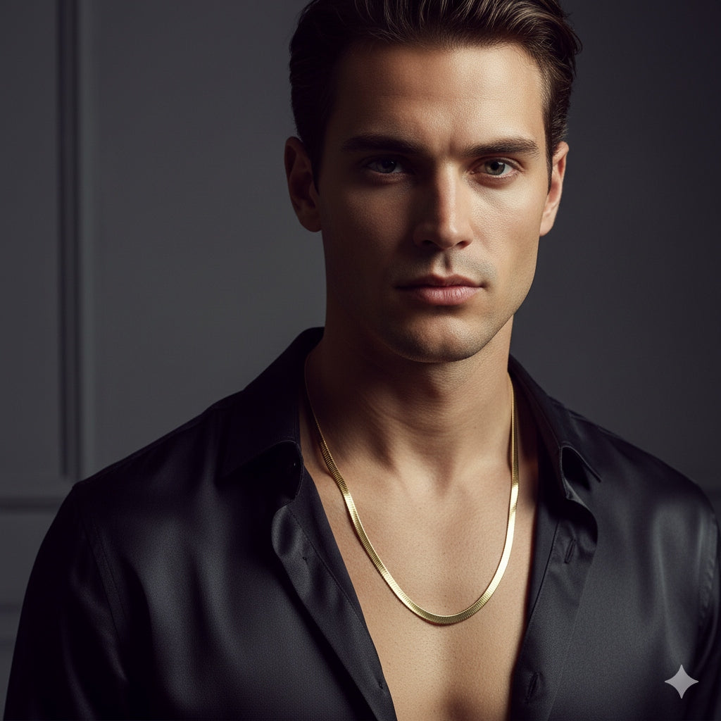 Men's Sleek Gold Chain Necklace