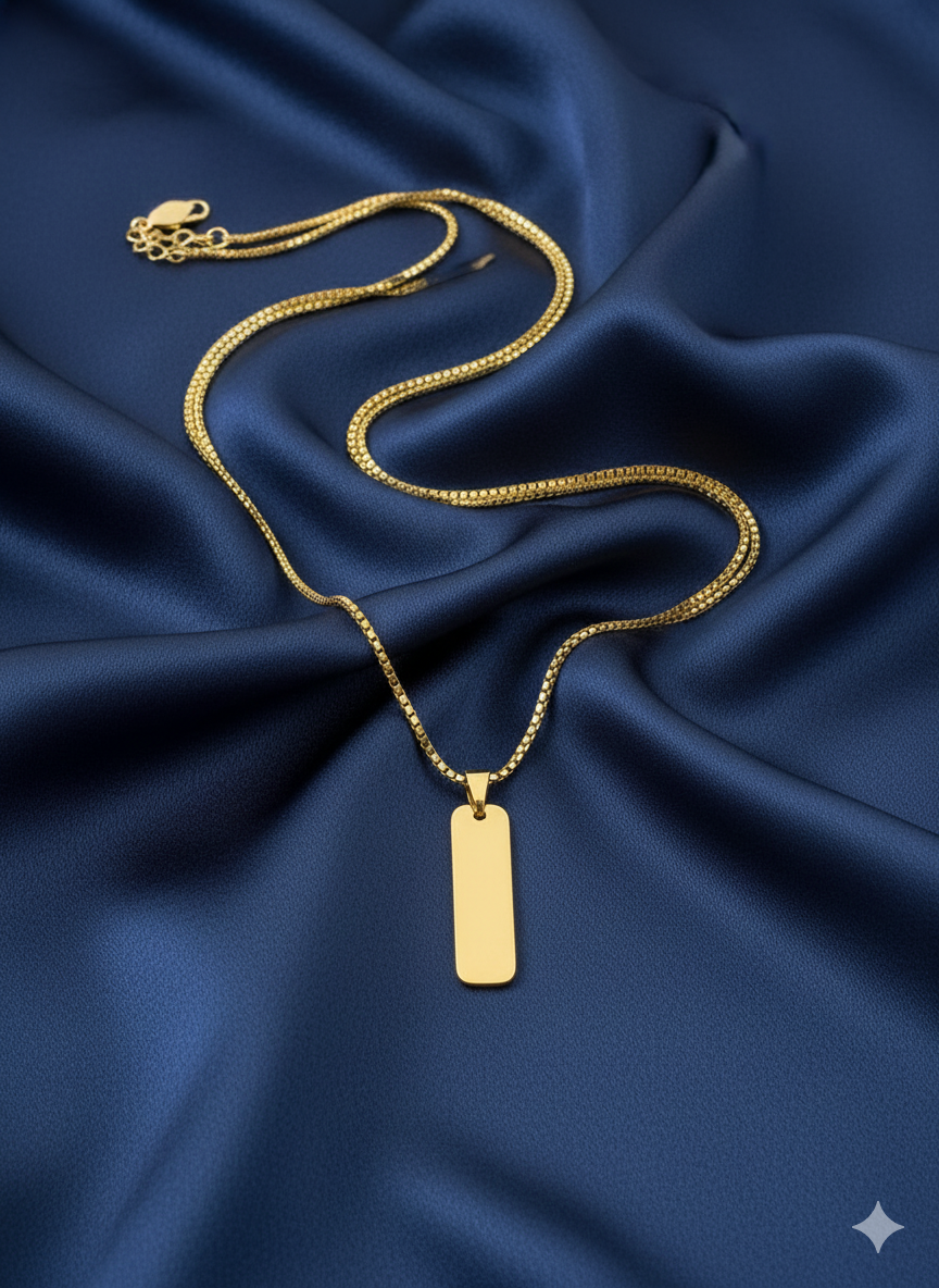 Men's Gold Pendant Necklace – Elegant Minimalist Bar Design