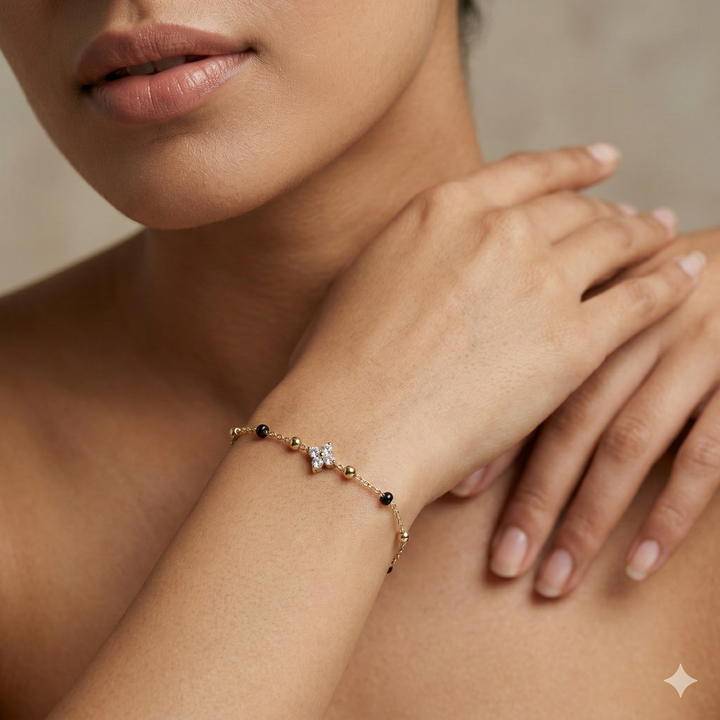 Solitaire Mangalsutra Chain Bracelet in Stainless Steel