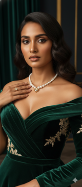 Pearl Heart Charm Necklace in Gold Plated - Styled View