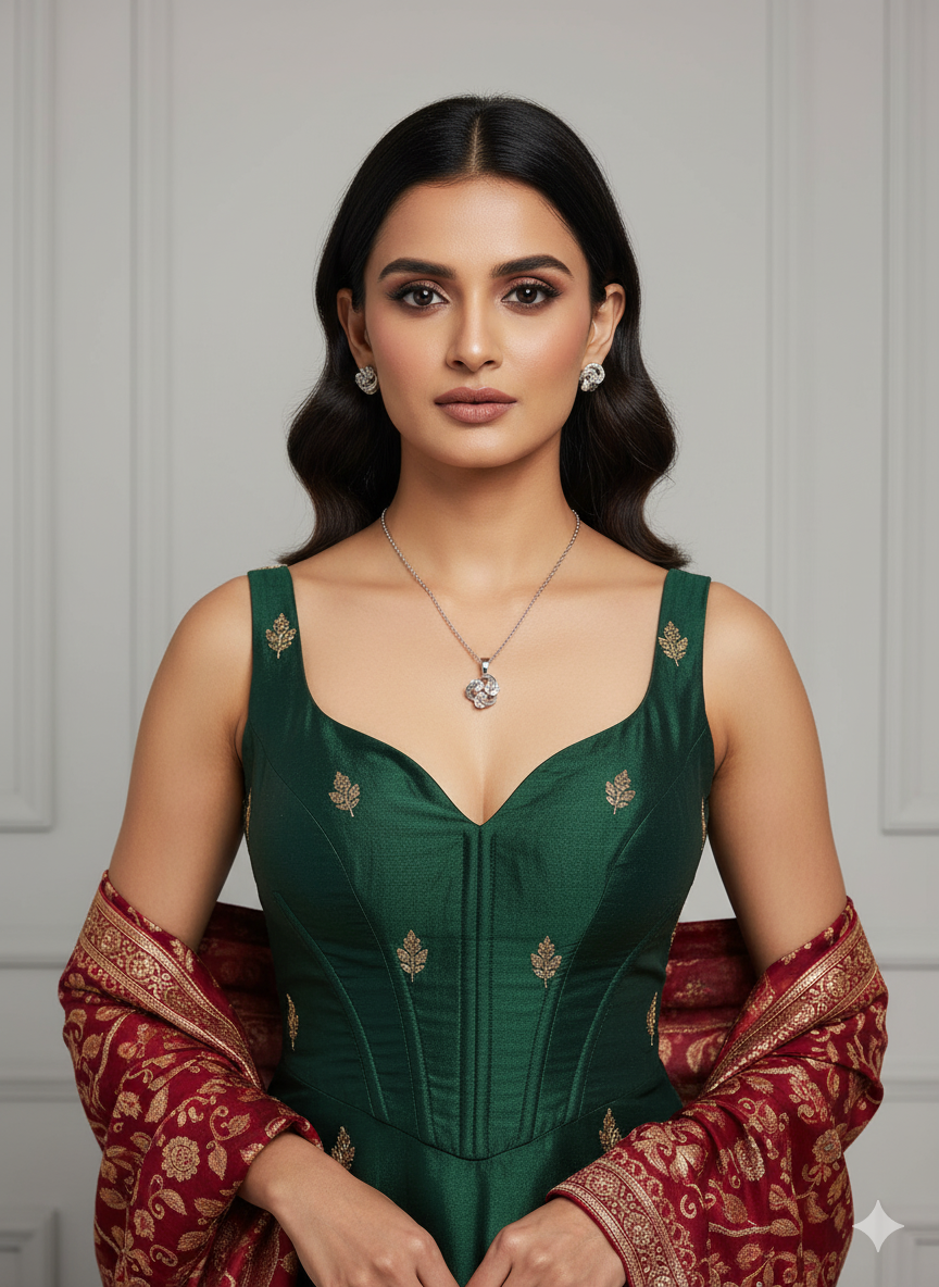 Elegant Diamond Knot Jewellery Set