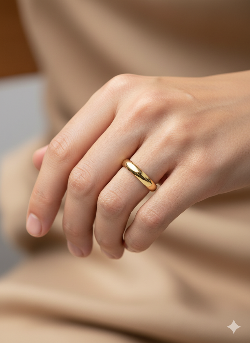 Men’s Polished Gold Band Ring