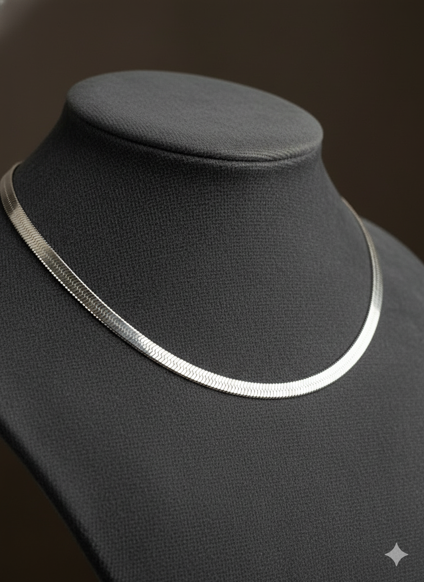 Men's Silver Necklace - Classic Contemporary Design