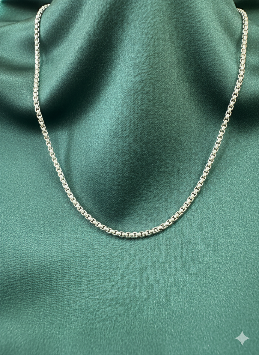 Men's Stainless Steel Box Chain Necklace