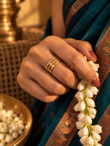 Cutline Ring in Gold Tone - Styled View