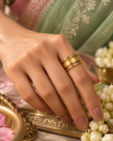 Wide Line Ring in Metal - Styled View
