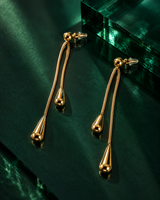 Twin Drizzle Earrings in Gold Tone