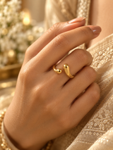 Cove Ring in Gold Tone - Styled View