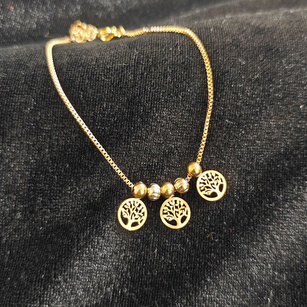 Rose Gold Tree Of Life Charm Chain Bracelet - Aura Bling