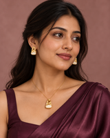 Soft Stone Necklace Set in Metal - Styled View