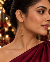 Golden Balance Earrings in Gold Tone - Styled View