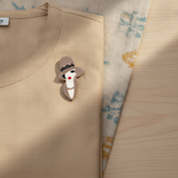 Classic Diva Brooch in Beige - Styled View