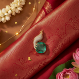 Jewel Perch Brooch in Metal - Product View