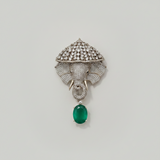 Imperial Heritage Brooch in Green and Silver Tone - Product View
