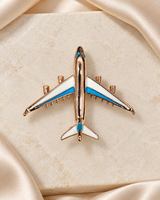 Skyline Jet Brooch in Gold Tone