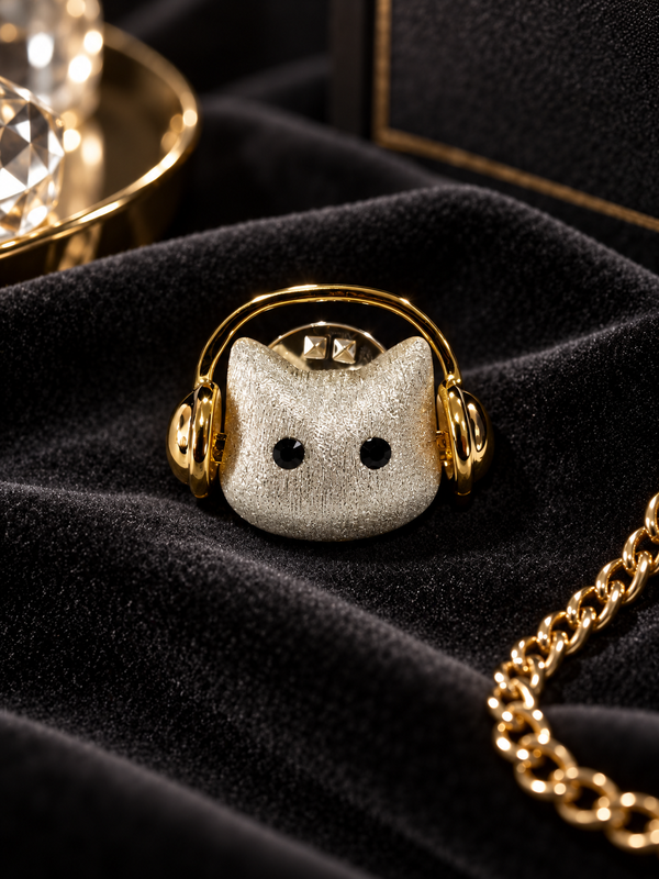 Beat Kitty Brooch