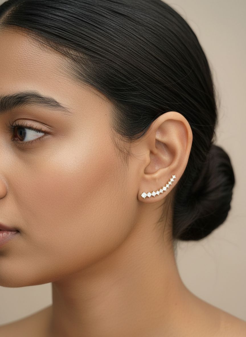 Gold Cubic Ear Cuff