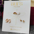 Rose Gold Earrings Everyday Wear Combo