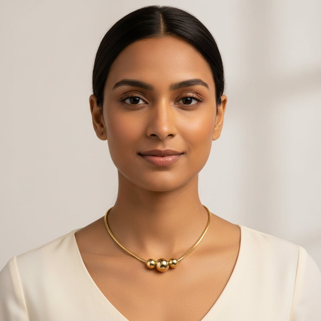18k gold ball with snake chain