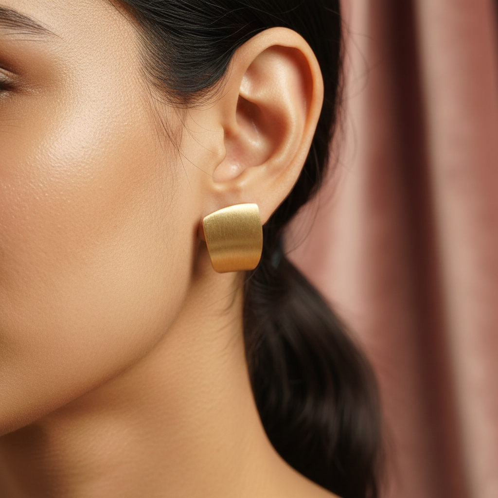 18K Gold Plated Asymmetric Earrings