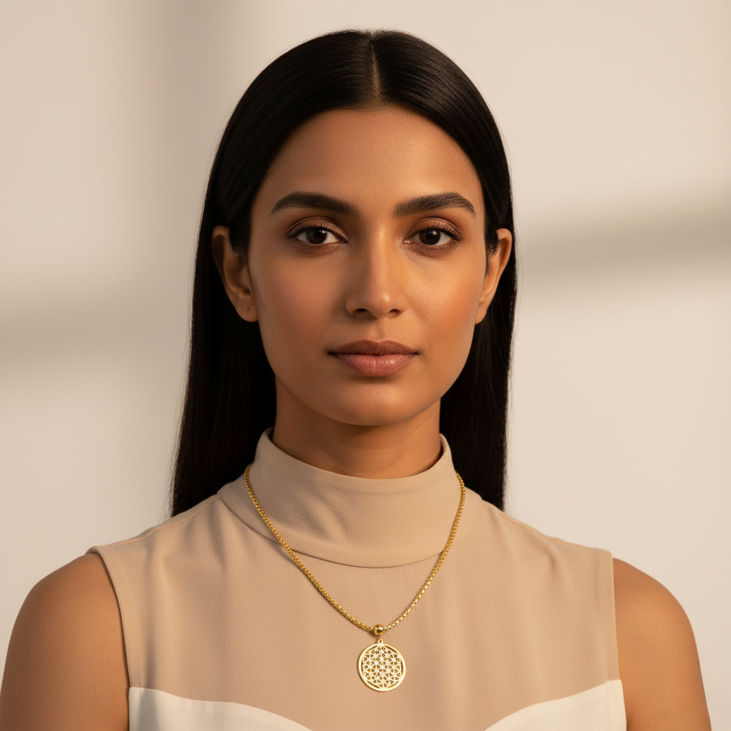 Gold Plated Flower Of Life Necklace