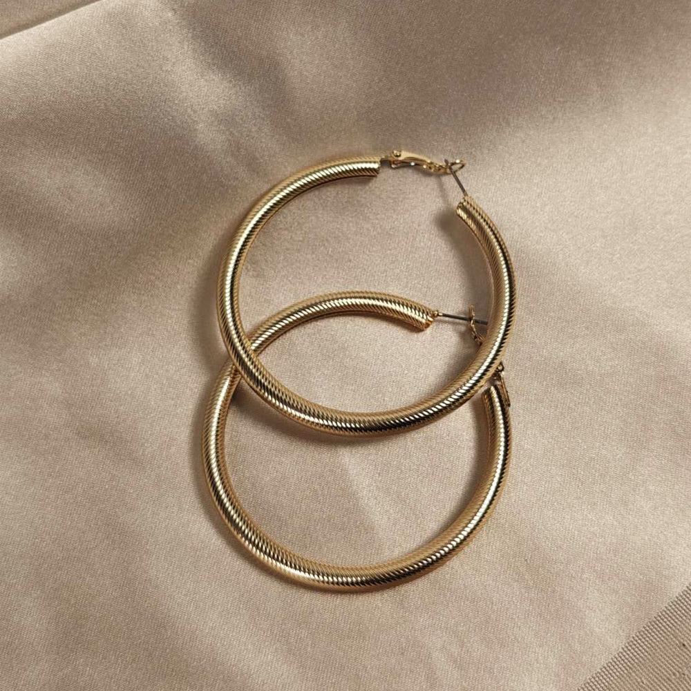 18K Gold Plated Classy Big Hoop Earrings