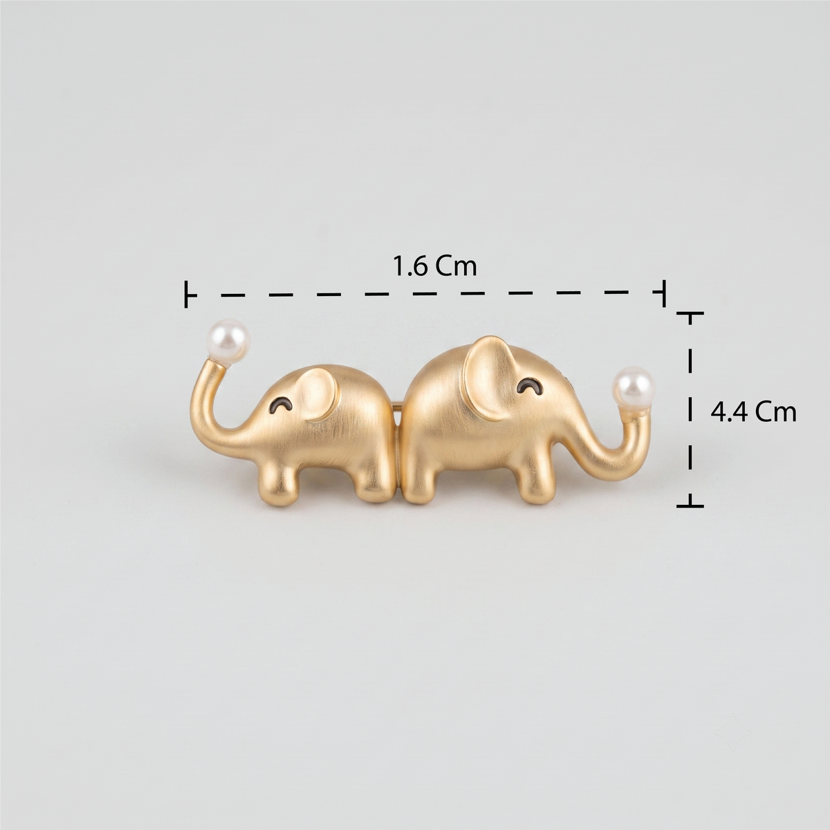 Golden Duo Brooch in Gold Tone - Size Reference