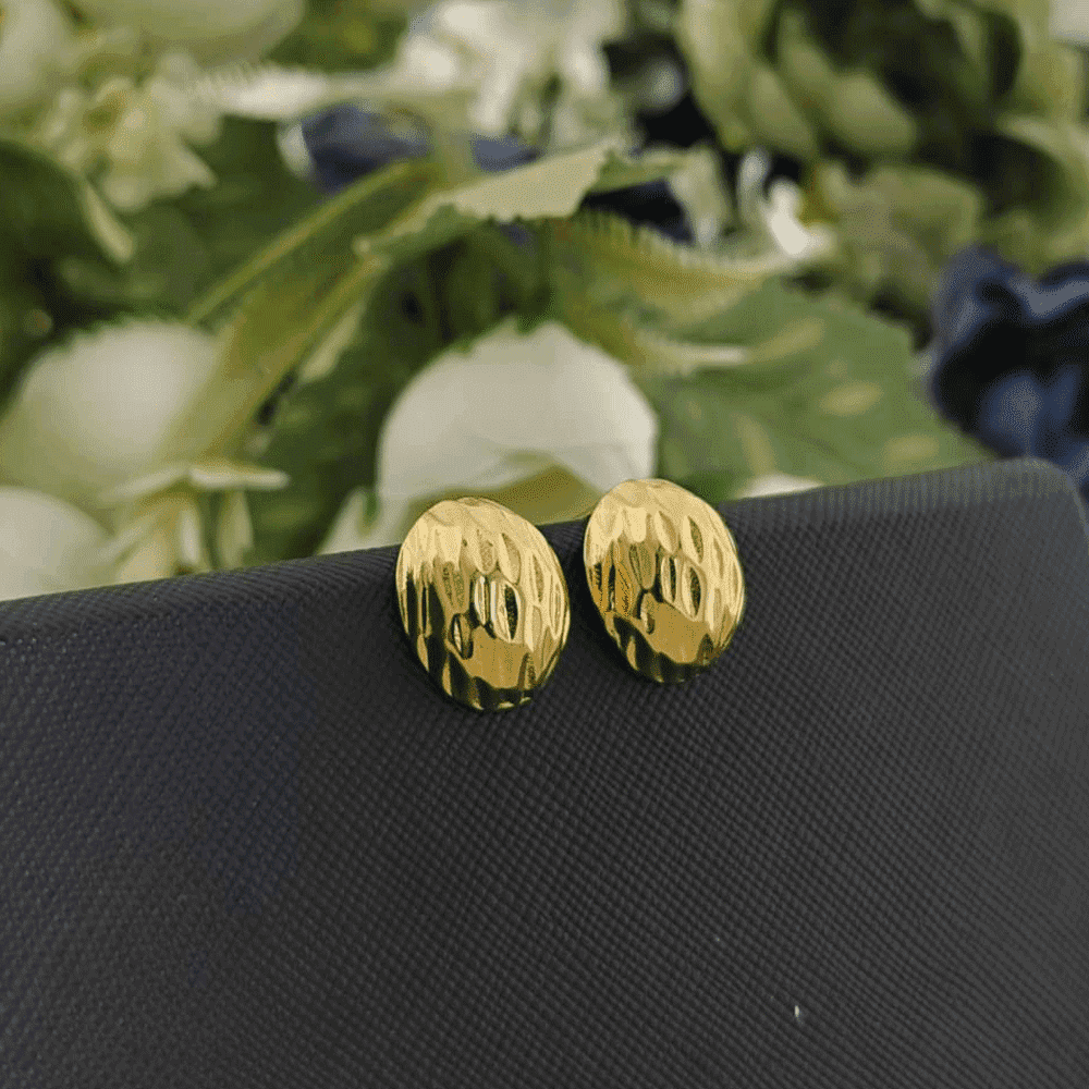 18K Gold Plated Half Ball Dainty Earrings