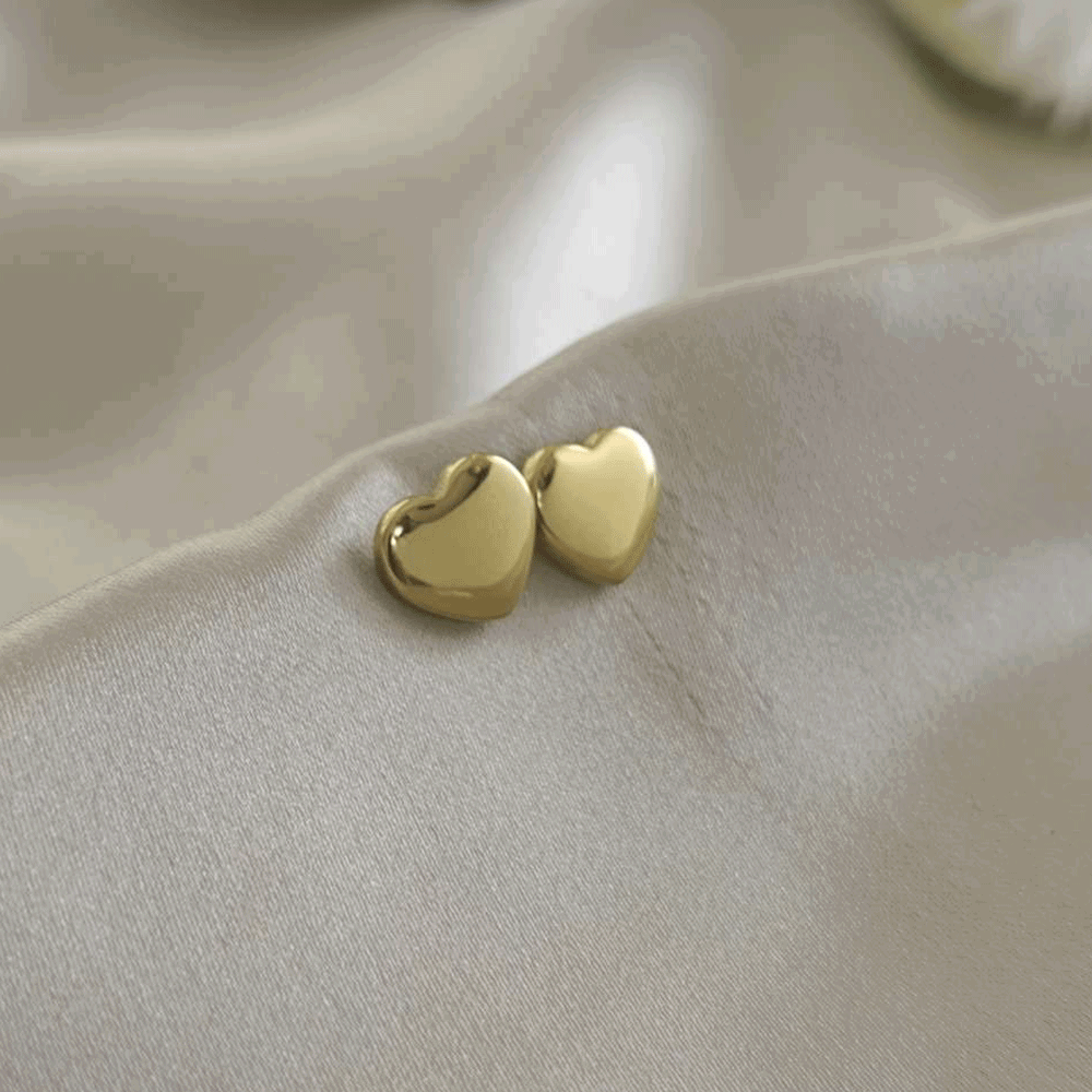 18K Gold Plated Heart Earrings