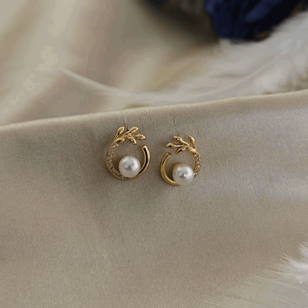 18K Gold Plated Pearl Earrings