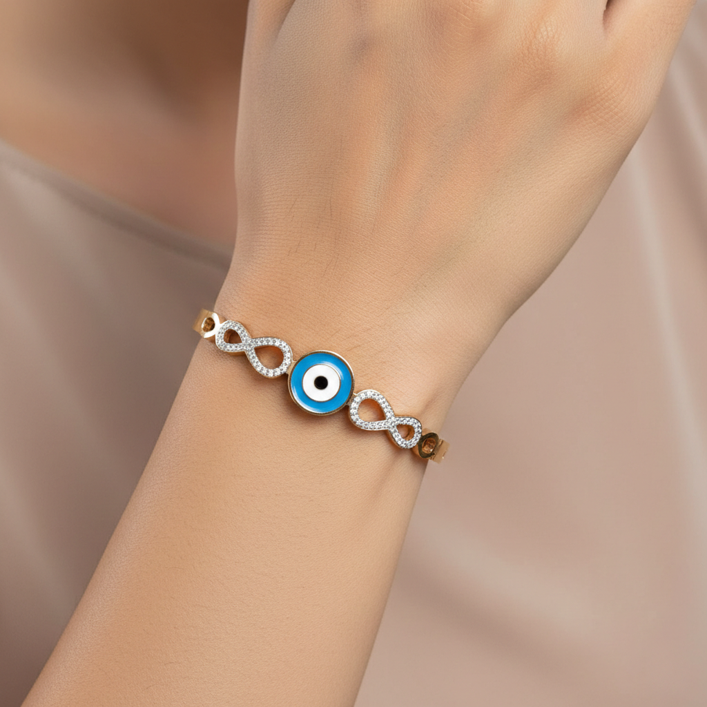 Rose Gold Plated Evil Eye Bracelet