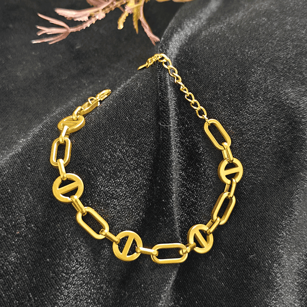 18k Gold Plated Bold Chain Bracelet - Aura Bling