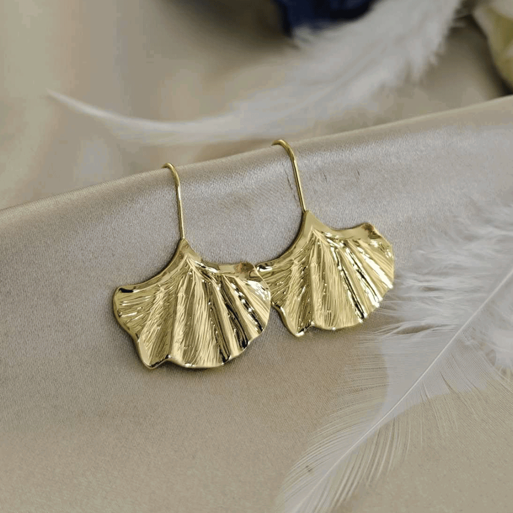 18k Gold Plated Leaf Earrings